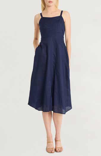 Luxely Sleeveless A-Line Linen Dress
