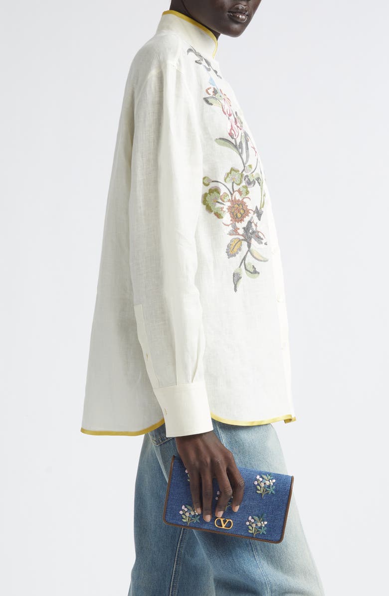 Valentino Garavani Mini VLOGO Signature Denim Crossbody Bag, Alternate, color, Blue Multi