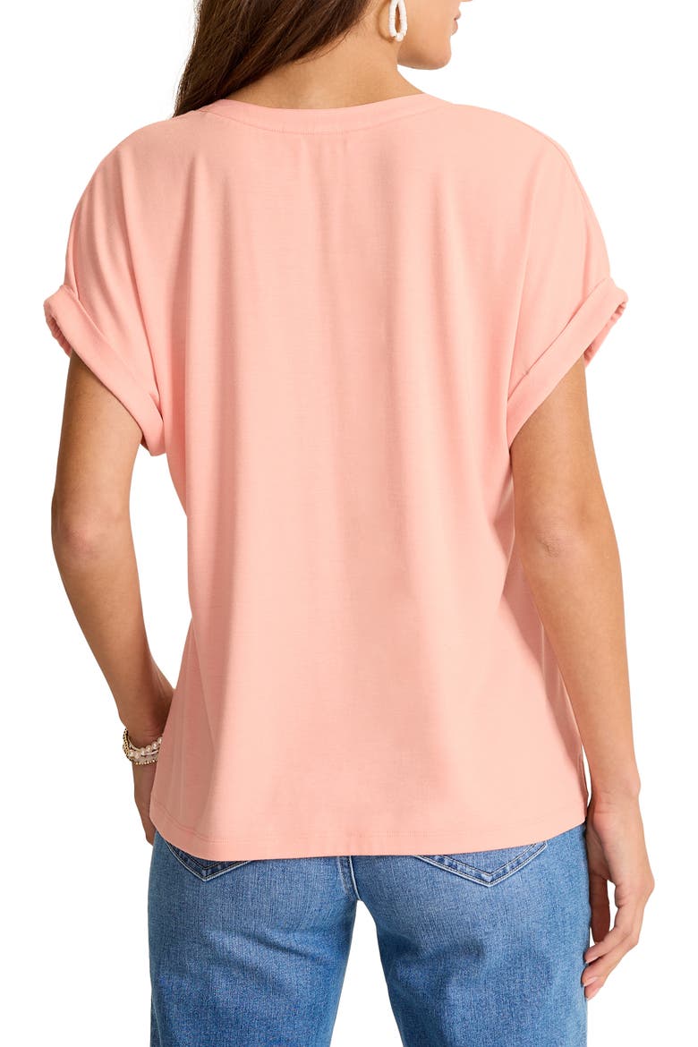 Kauai Split Neck Top, Alternate, color, LIGHT SALMON