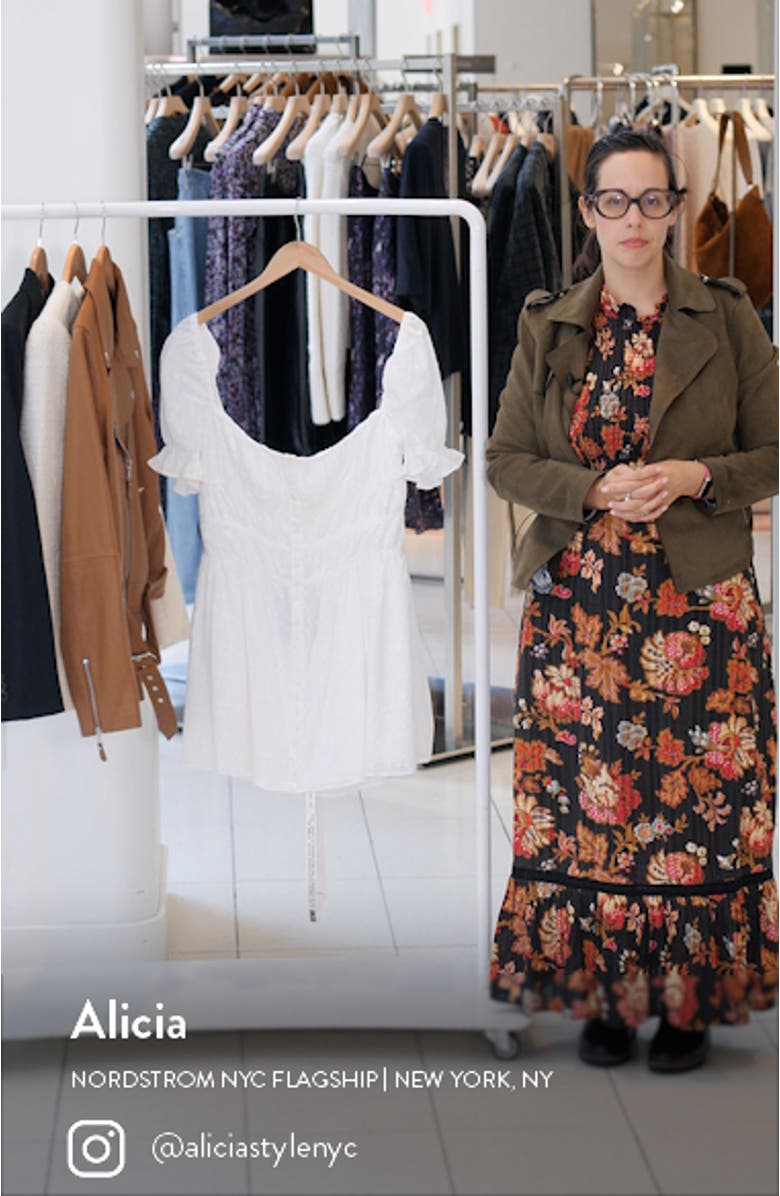 Floral Embroidered Cotton Minidress, sales video thumbnail