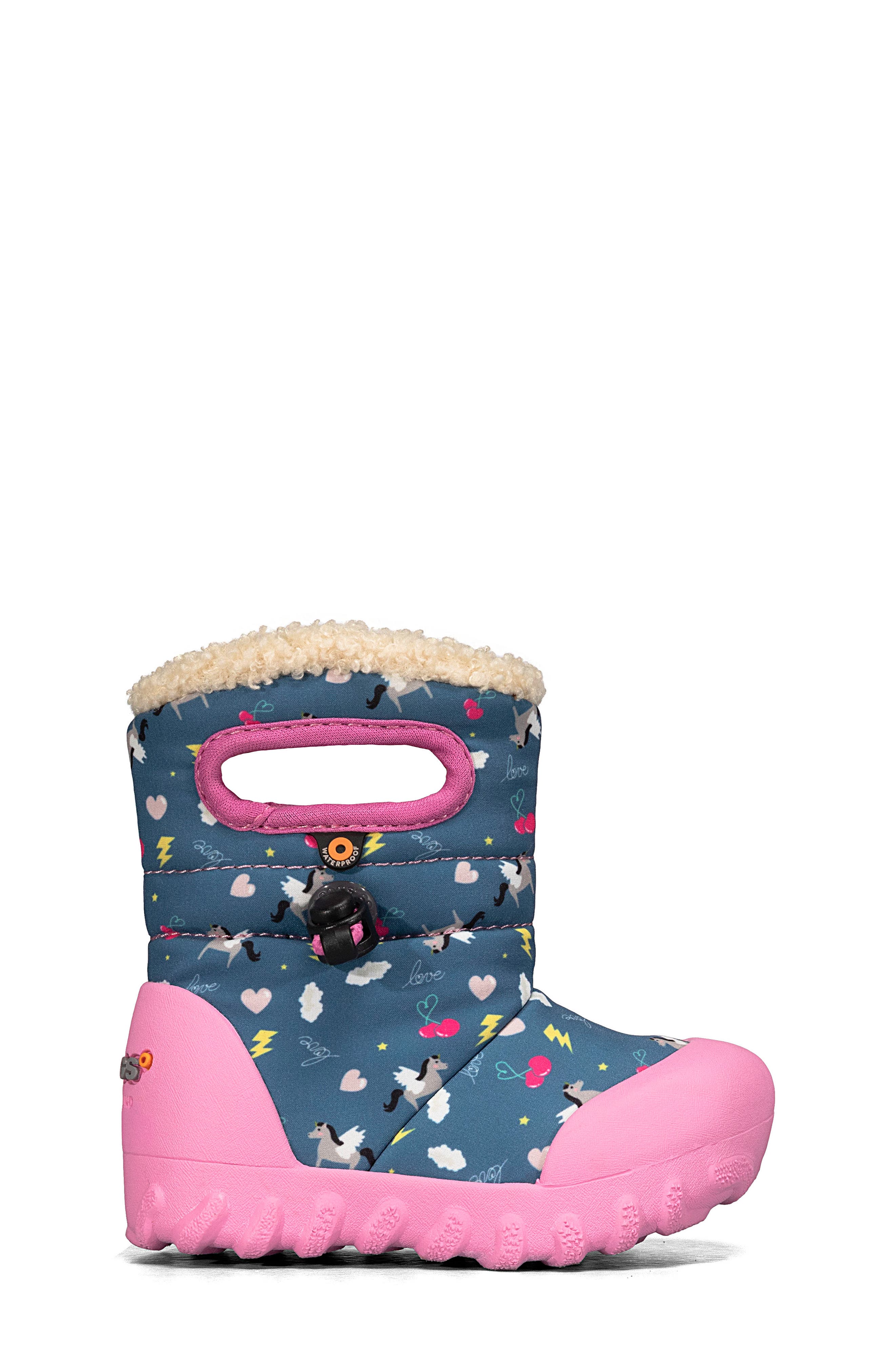 B-MOC Insulated Faux Fur Waterproof Boot, Alternate, color, DARK BLUE MULTI