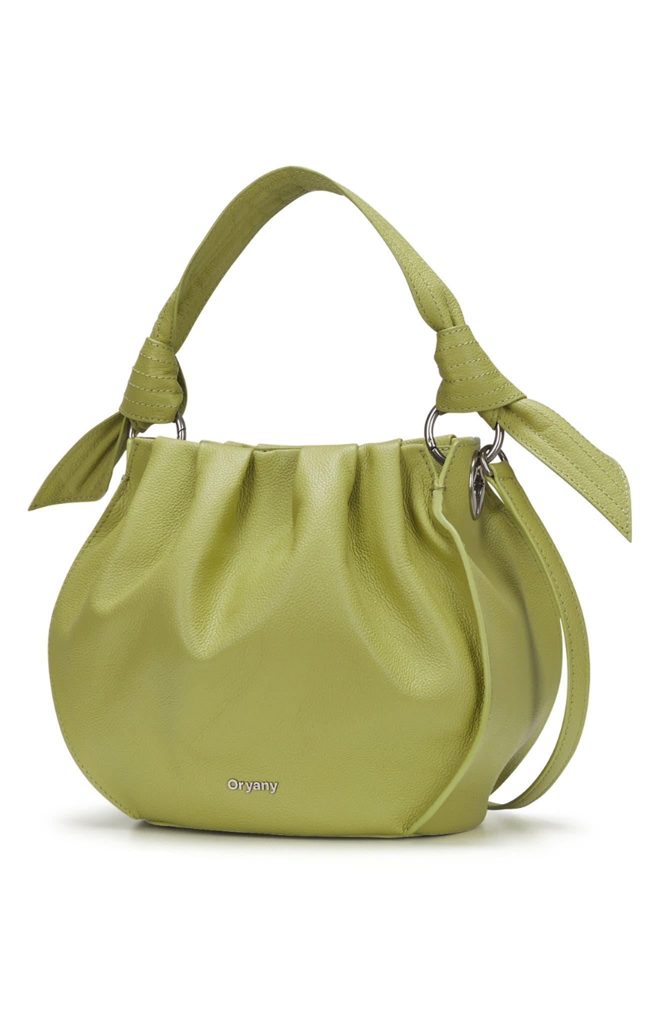Selena Leather Bucket Bag, Alternate, color, SWEET GREEN