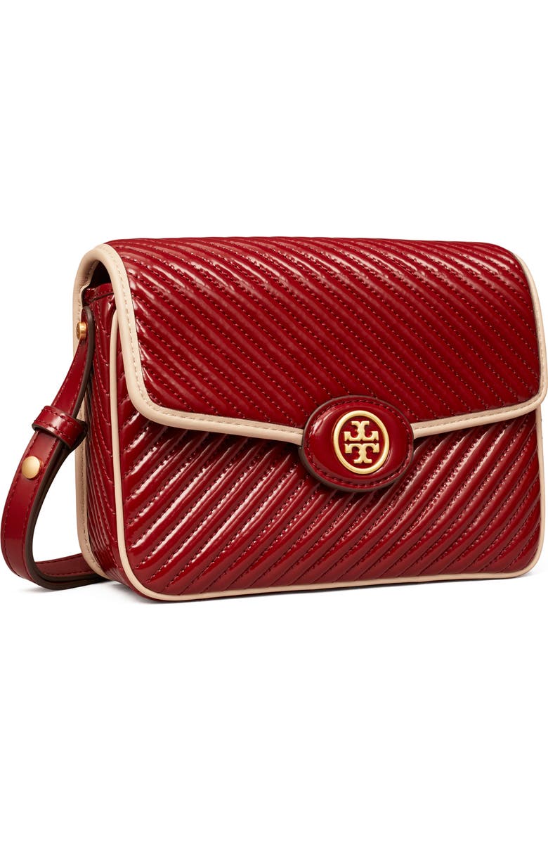 Tory Burch Robinson Quilted Leather Shoulder Bag, Alternate, color, Brick