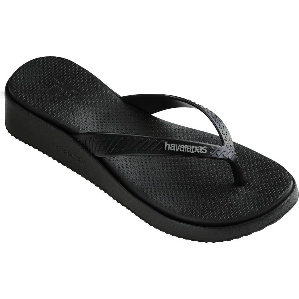 Havaianas High Platform Flip Flop In Black