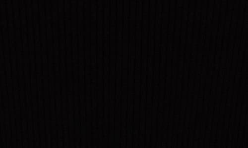 French Connection Mozza Short Sleeve Cotton Rib Sweater In Black