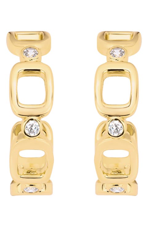 La Dorée Square Link Hoop Earrings