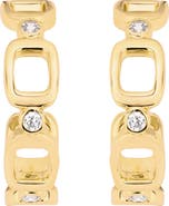 ATHRA LUXE Modern Muse Square Tile CZ Hoop Earrings