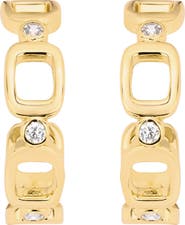 ATHRA LUXE Modern Muse Square Tile CZ Hoop Earrings