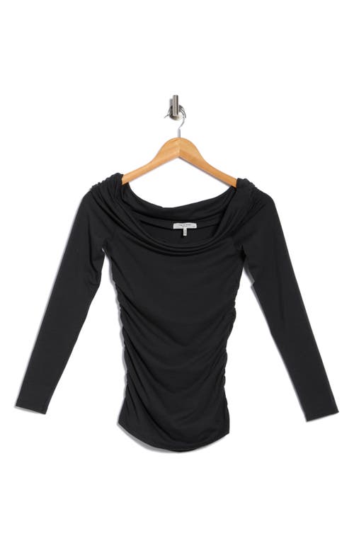 Rag & Bone Lucy Off The Shoulder Ruched T-shirt In Black