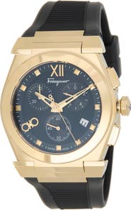 FERRAGAMO Vega Silicone Strap Chronograph Watch, 40mm