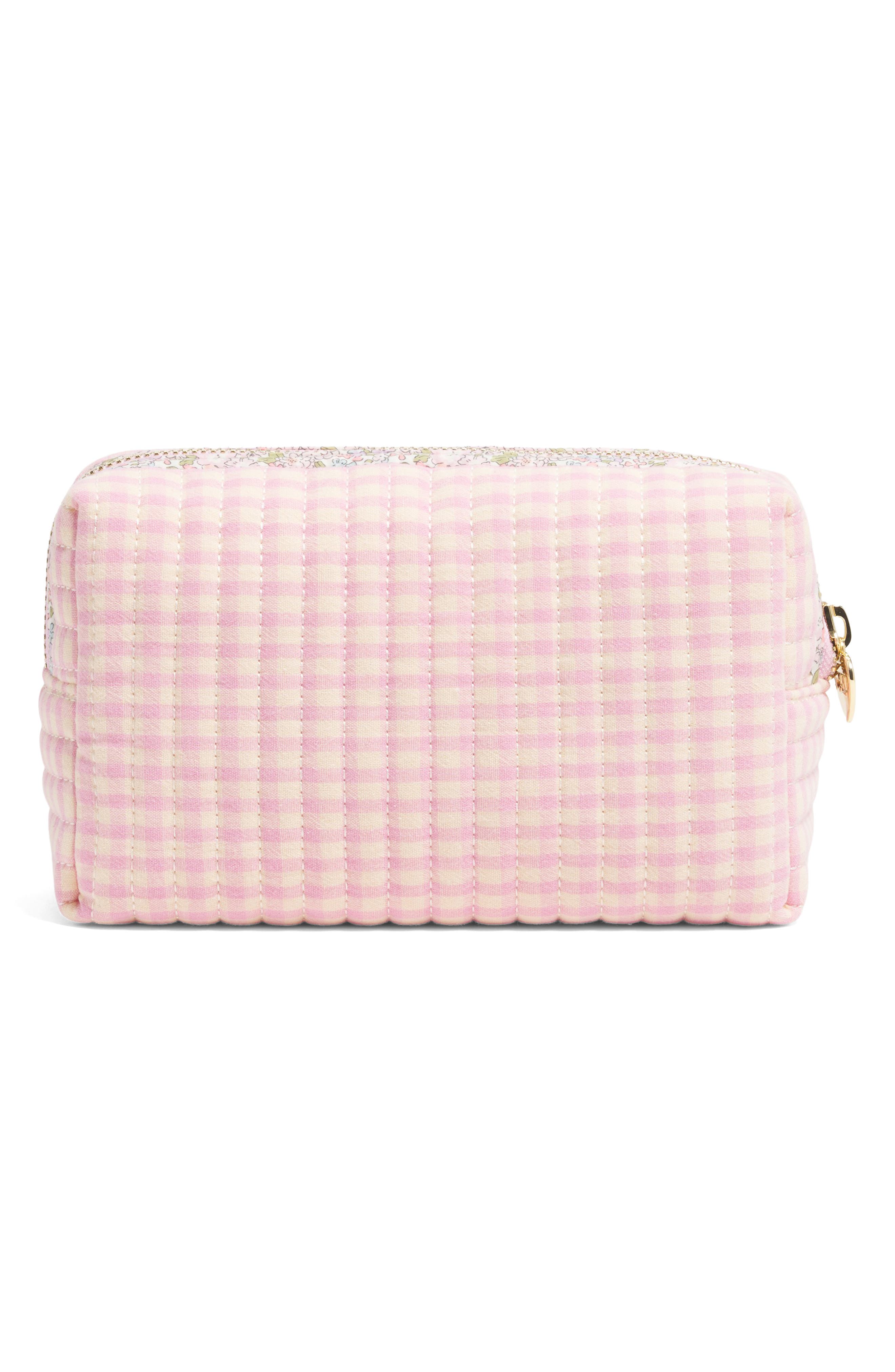 Stoney Clover Lane x Liberty Small Quilted Cotton Pouch, Alternate, color, Rose Gingham
