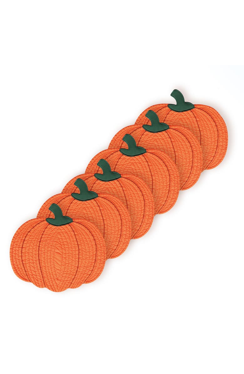 C&F Home Pumpkin Oval Placemats Set of 6 Harvest Autumn Fall Thanksgiving Orange, 16" x 19", Alternate, color, Orange