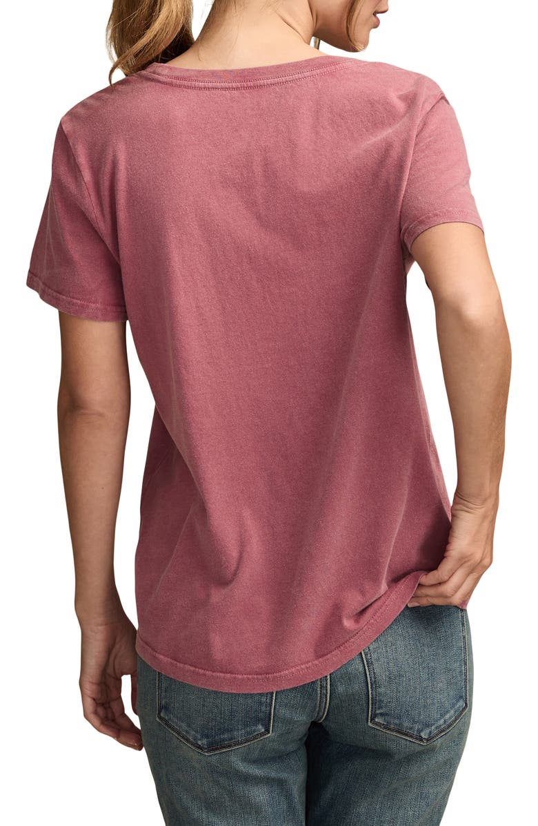Lucky Brand Rose Culture Graphic Cotton T-Shirt, Alternate, color, Rose Wine
