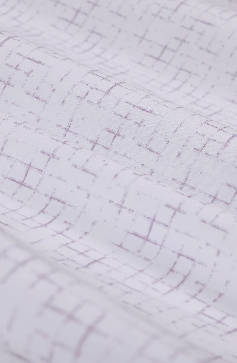 Bugatchi Axel Shaped Fit Crosshatch Print Cotton Button-Up Shirt, Alternate, color, Orchid