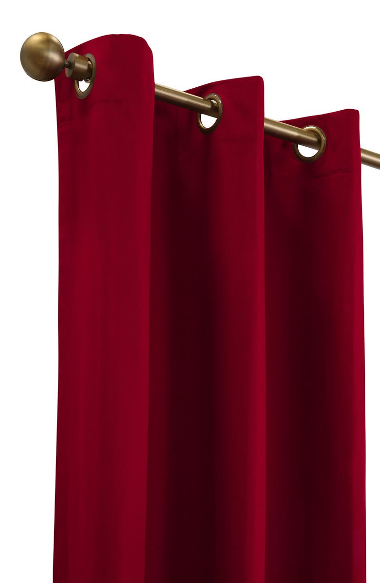 Outdoor Decor by Commonwealth Set of 2 Cotton Curtain Panels, Alternate, color, Burgundy