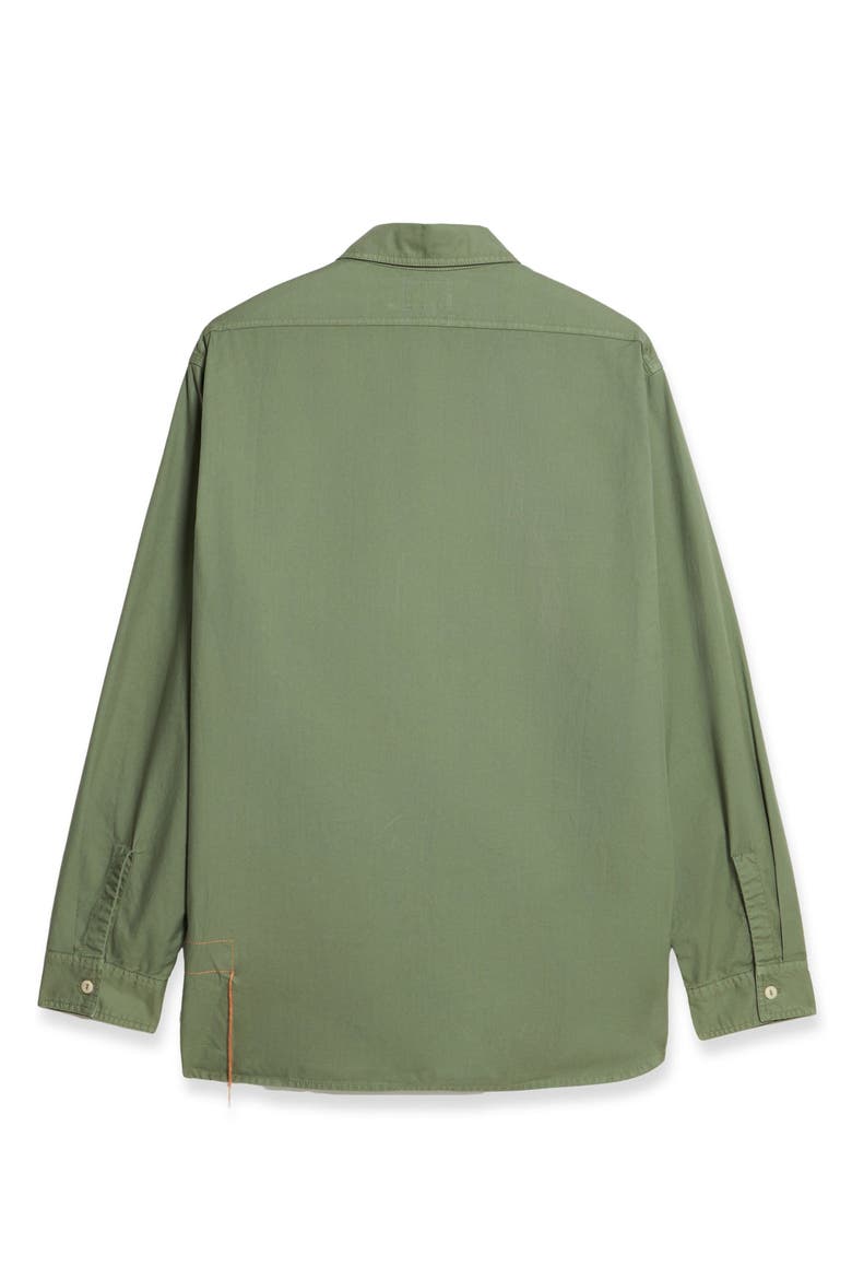Workt Cotton Shirt, Alternate, color, GREEN