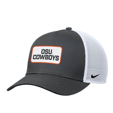 Men's Nike Anthracite Oklahoma State Cowboys 2025 On-Field Rise Trucker Performance Adjustable Hat