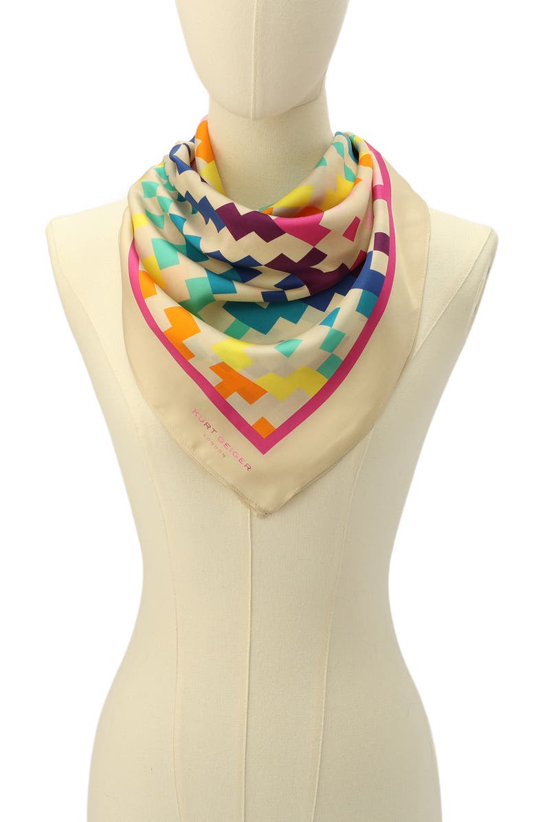 Kurt Geiger London Large Rainbow Weave Silk Square Scarf, Alternate, color, 