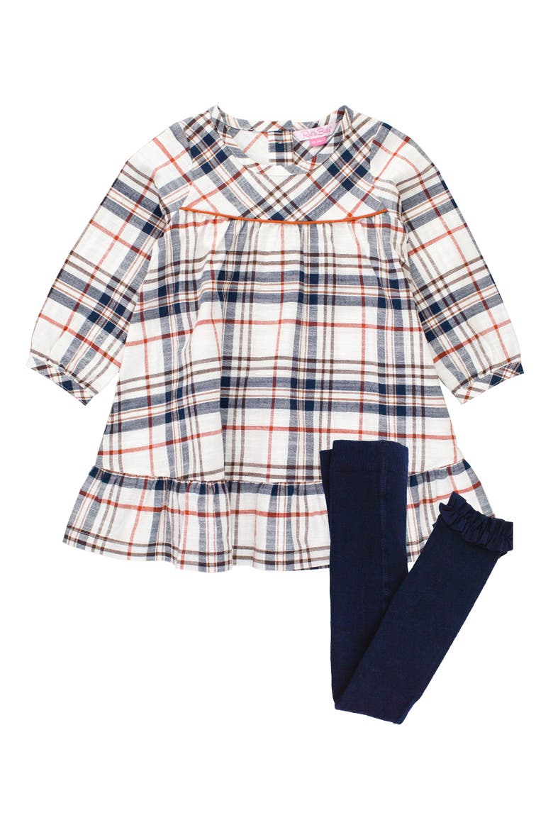 Harvest Plaid Twirl Dress & Leggings Set, Main, color, HOMEGROWN HARVEST