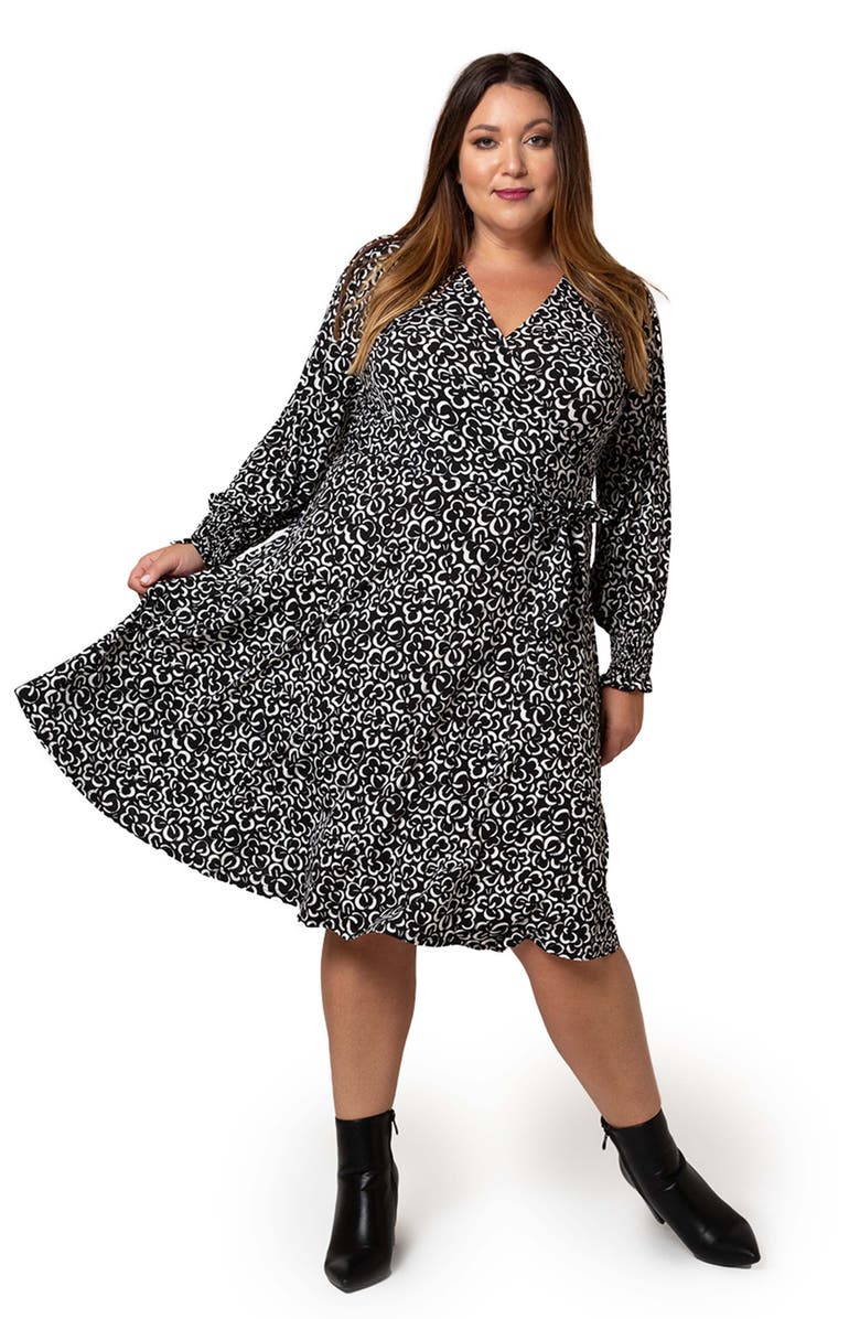 Leota Long Sleeve Wrap Stretch Wrap Dress, Alternate, color,