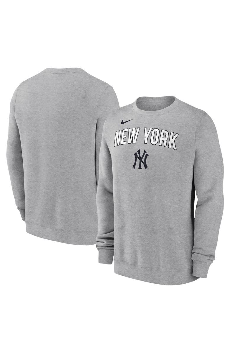 Nike Men's Nike Heather Gray New York Yankees Pullover Sweatshirt, Alternate, color, 