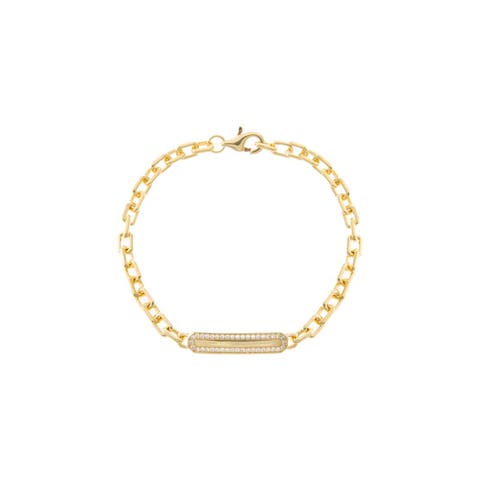 Minimal Pavé ID Bracelet