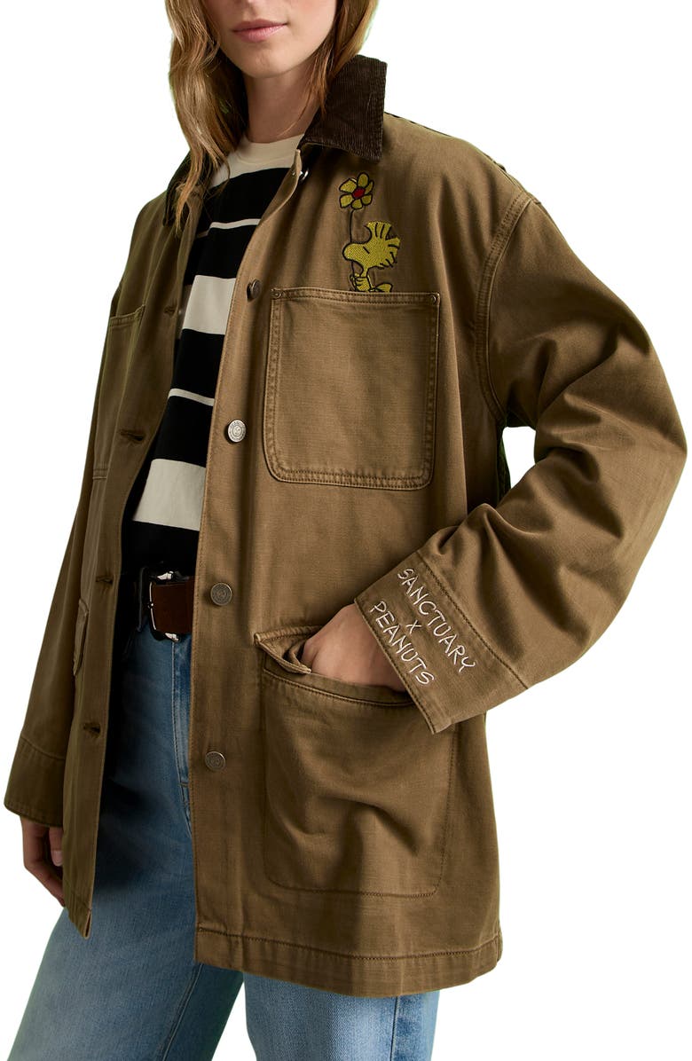 Sanctuary x Peanuts Save Our Planet Jacket, Alternate, color, Timber Brown