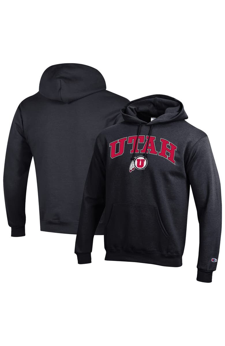Champion Men's Champion  Black Utah Utes Arch Over Logo Pullover Hoodie, Main, color, Black