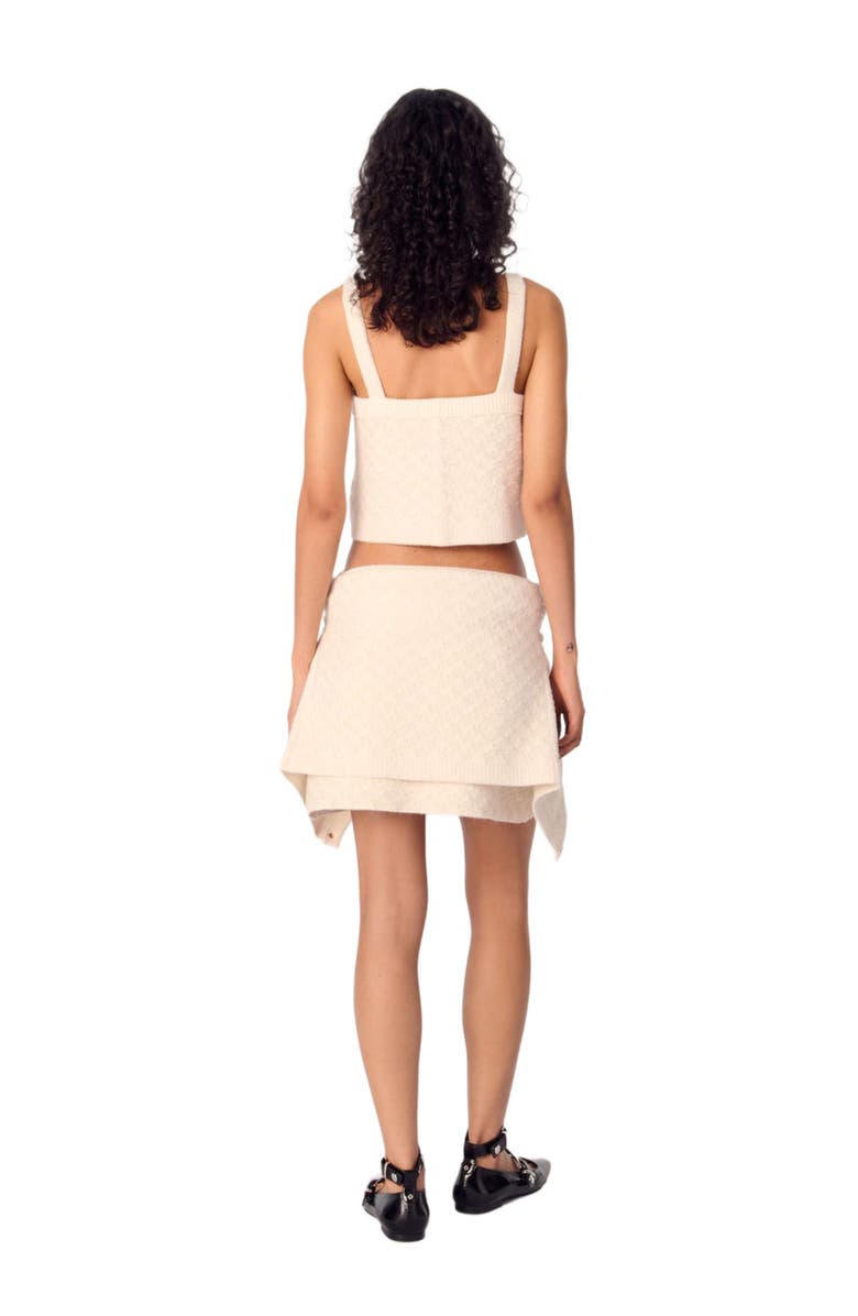 maje Tweed-effect knit crop top, Alternate, color, 