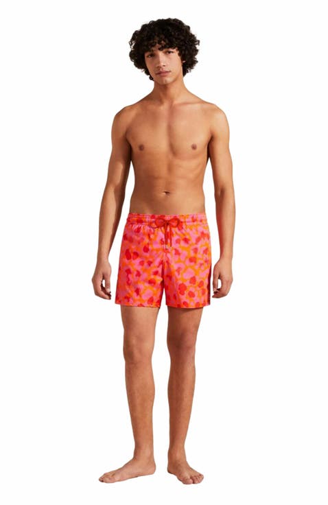 Men's New Leopard Stretch Swim Trunks