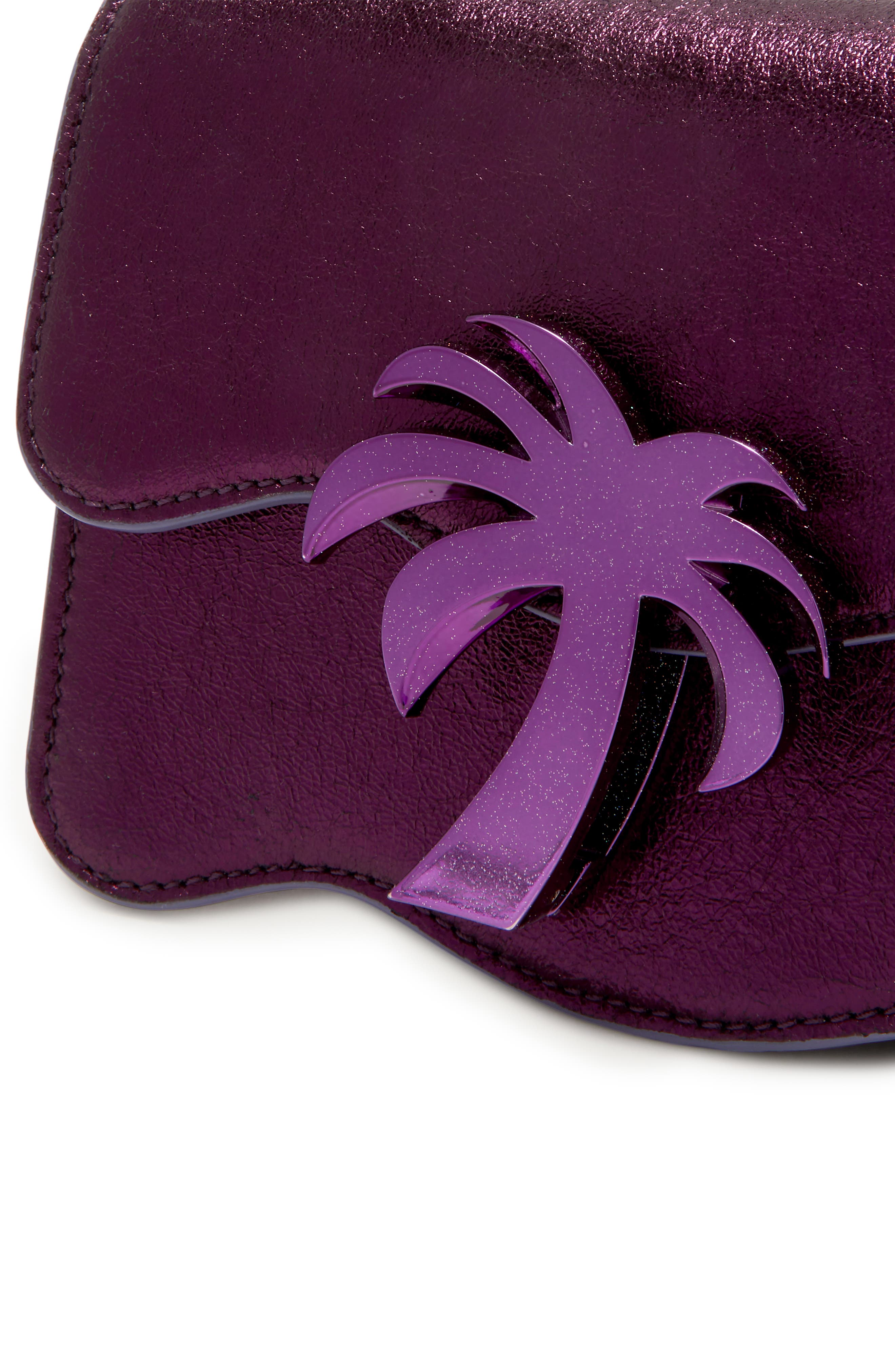 Palm Angels Palm Beach Sparkly Leather Shoulder Bag, Alternate, color, 