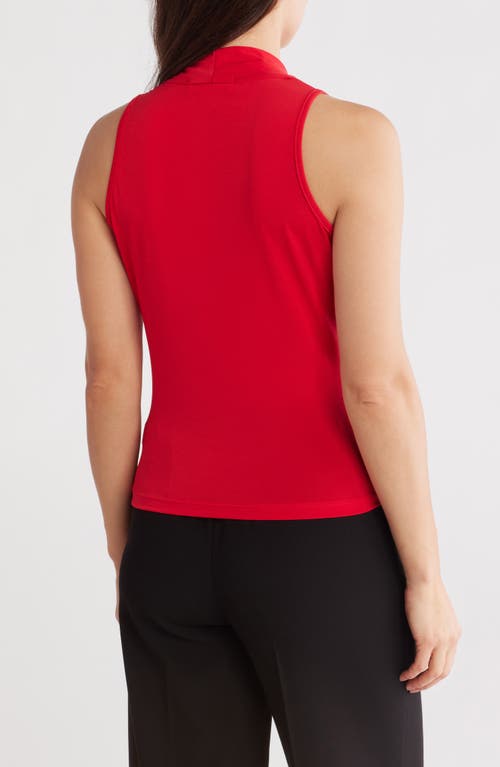 Renee C Surplice V-neck Sleeveless Top In Red