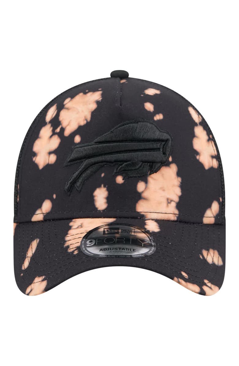 New Era Men's New Era Black Buffalo Bills Bleached 9FORTY A-Frame Adjustable Hat, Alternate, color, 