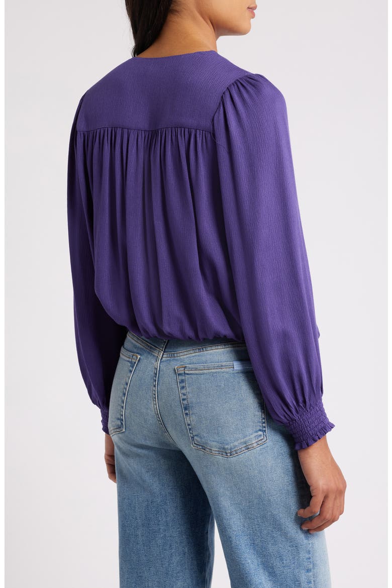 Long Sleeve Wrap Top, Alternate, color, GRAPEVINE