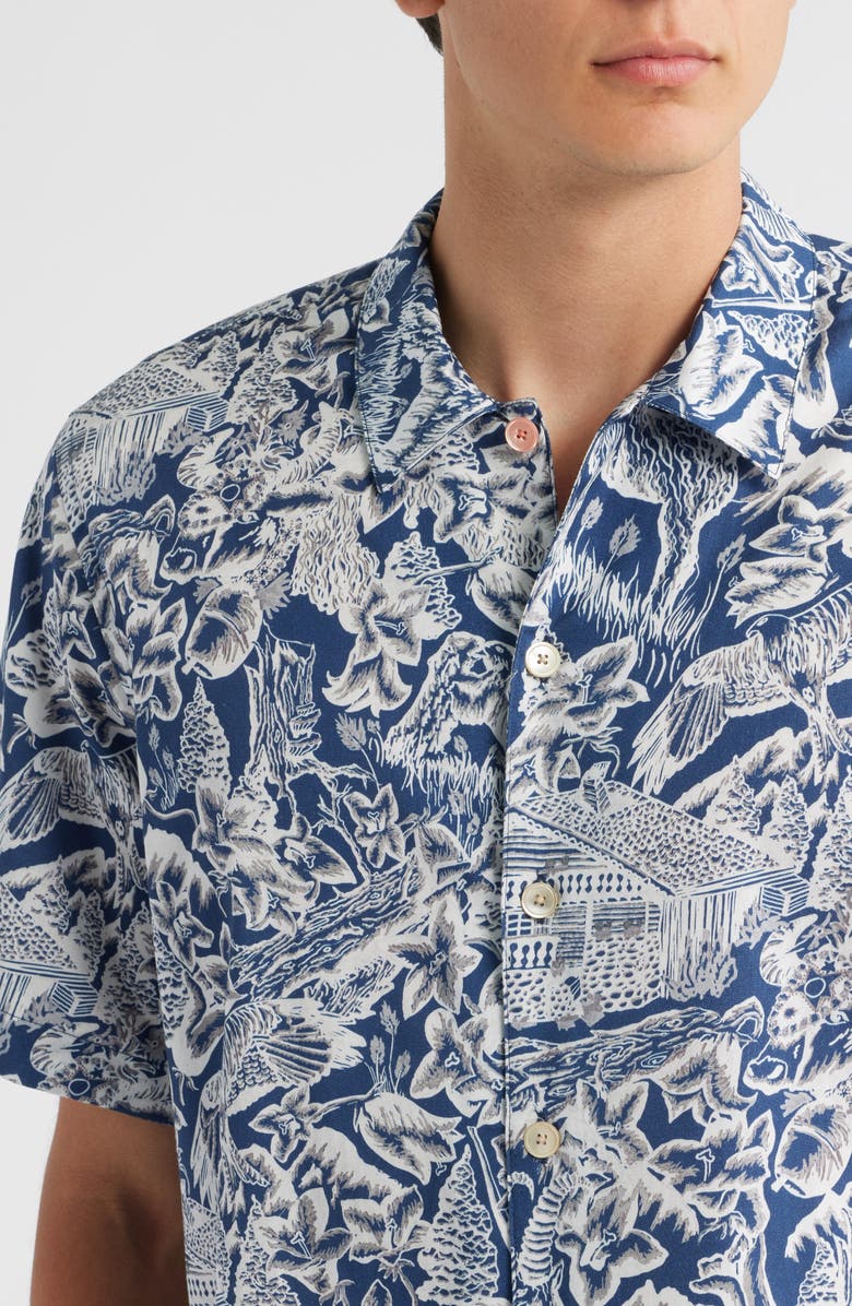 PS Paul Smith Chalet Print Casual Fit Camp Shirt, Alternate, color, 