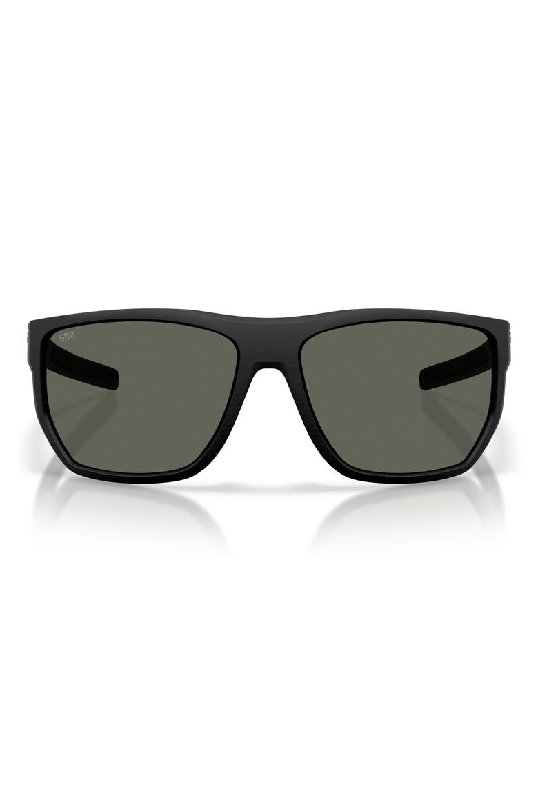 Santiago 63mm Oversize Polarized Rectangular Sunglasses, Main, color, NETPLUS BLACK / GRAY 580G