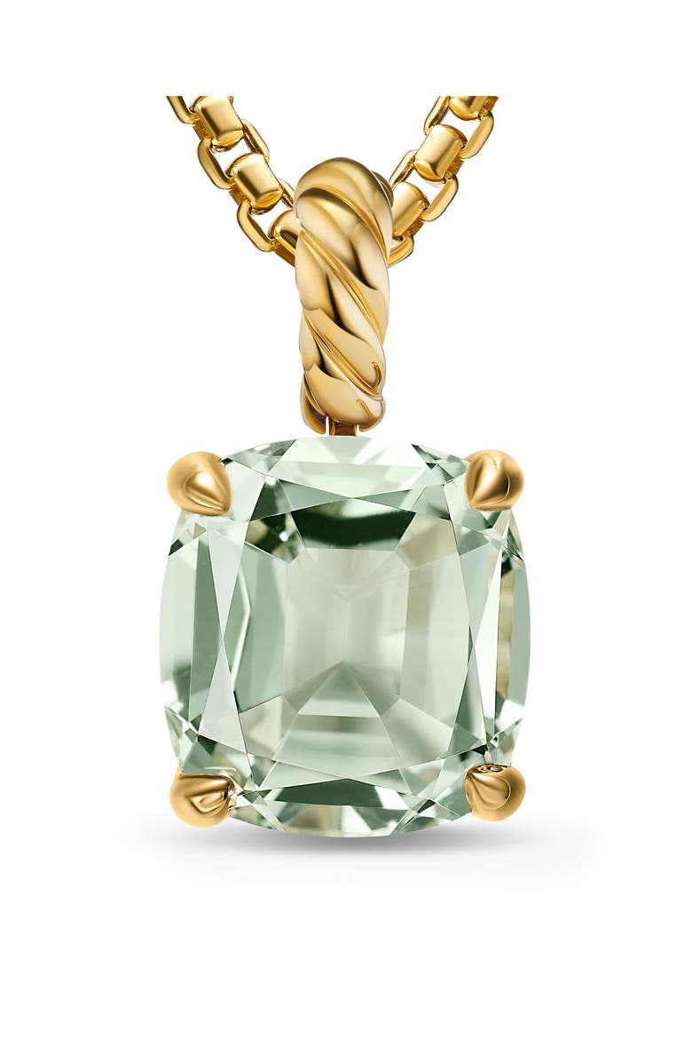 Marbella Pendant in 18K Yellow Gold, Alternate, color, NEW PRASIOLITE