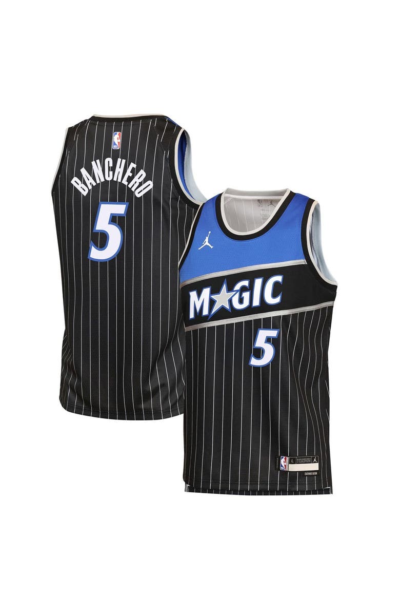 Jordan Brand Youth Jordan Brand Paolo Banchero Black Orlando Magic Swingman Jersey - Statement Edition, Alternate, color, Black