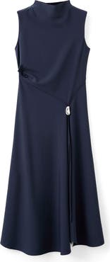 MANGO Mock Neck Midi Dress