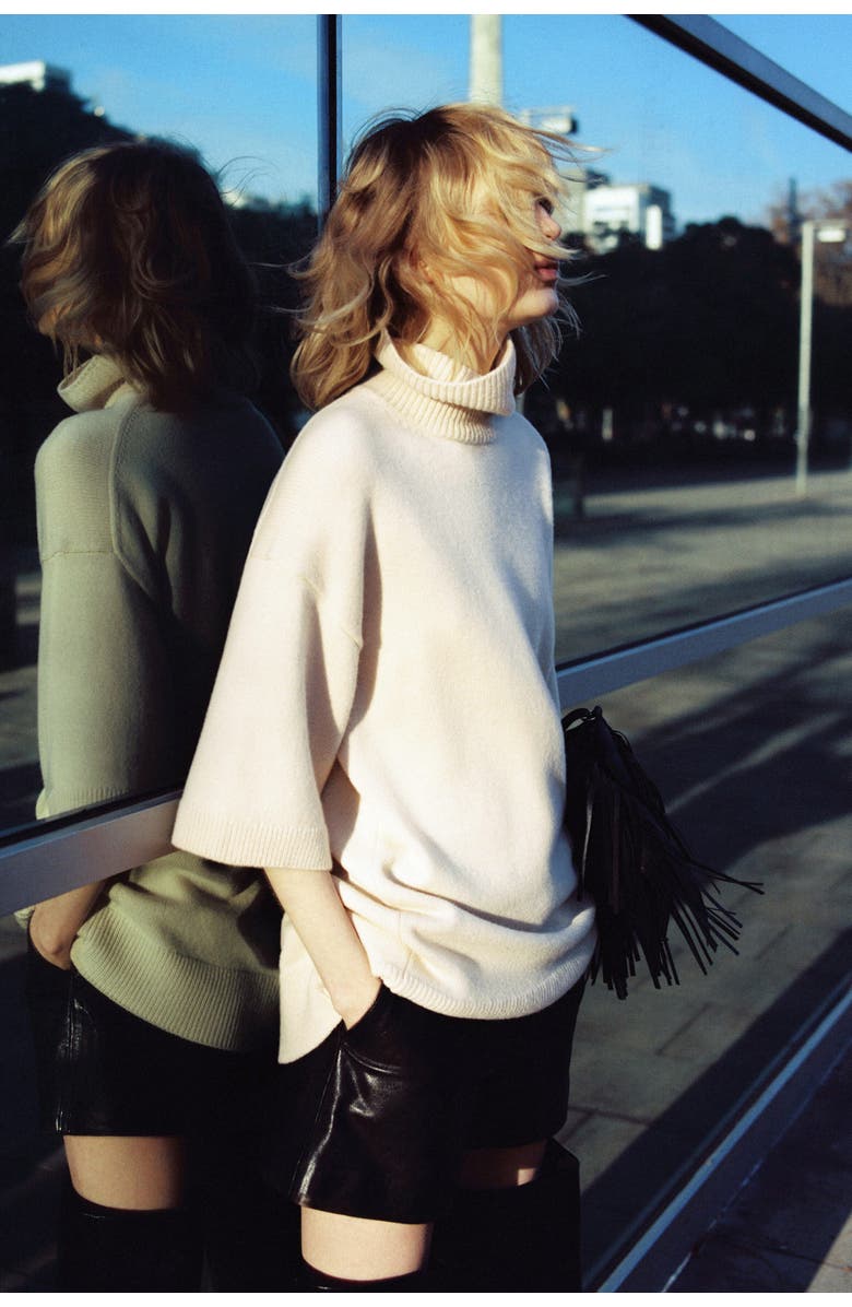 H&M Roll-neck Wool Jumper, Alternate, color, Light Beige