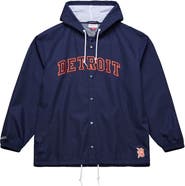 Mitchell & Ness Men's Mitchell & Ness  Navy Detroit Tigers Full-Snap Hooded Coaches Jacket