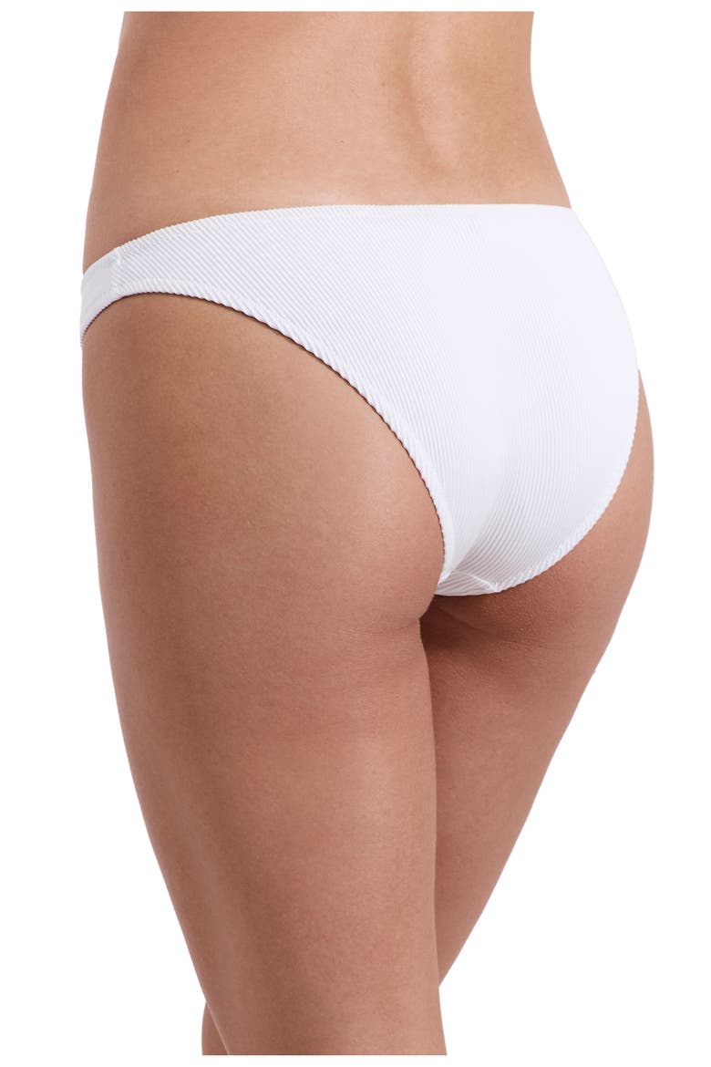 Emanuelle Textured High Leg Bikini Bottom, Alternate, color, White