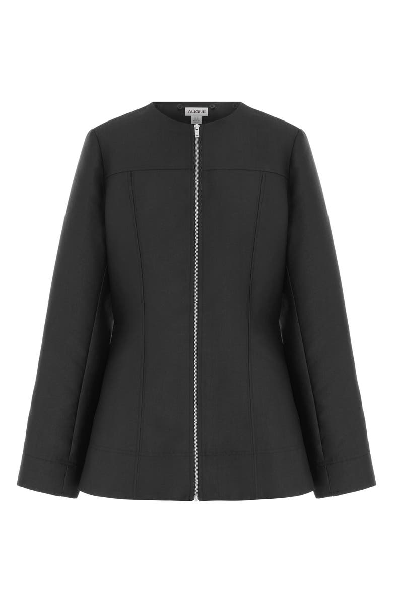 ALIGNE Dara Collarless Jacket, Alternate, color, Black