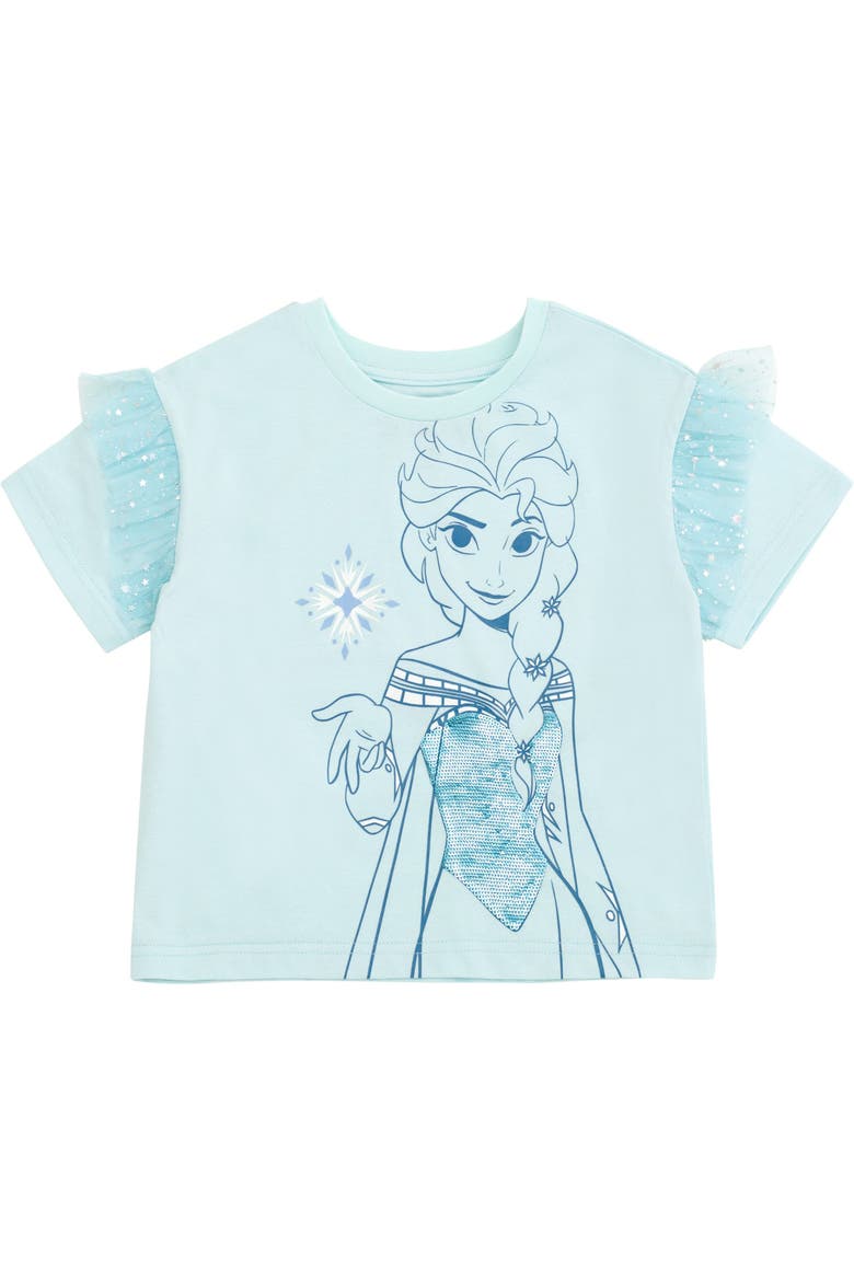 Frozen Queen Elsa 2-Piece T-Shirt and Skirt Set, Alternate, color, Light Blue Elsa