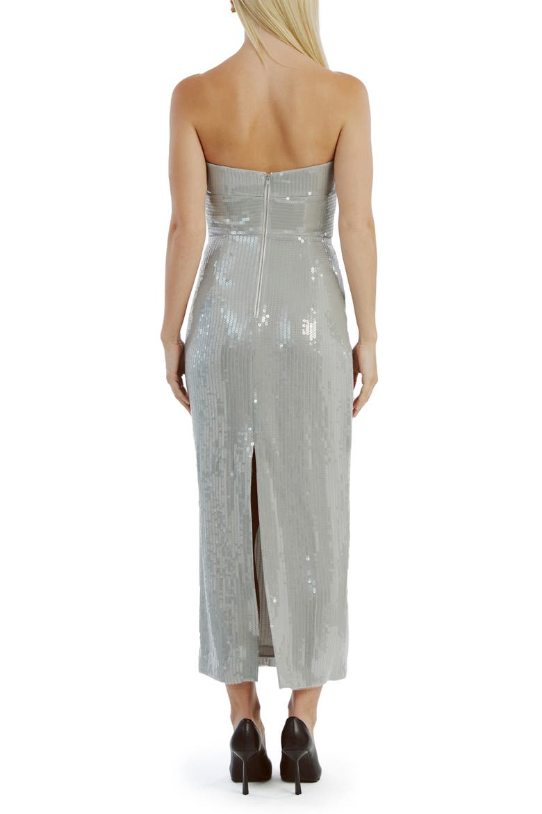 Cerise Sequin Cutout Strapless Dress, Alternate, color, DOVE GREY