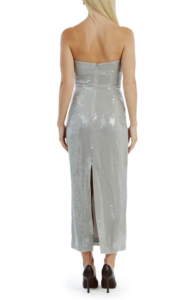 Bardot Cerise Sequin Cutout Strapless Dress, Alternate, color, Dove Grey