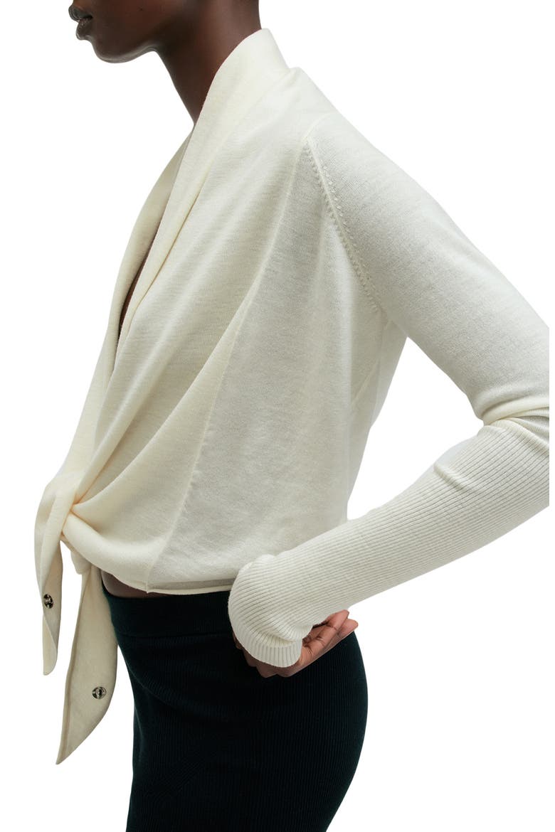 Wasson Pirate Wrap Merino Wool Cardigan, Alternate, color, CHALK WHITE