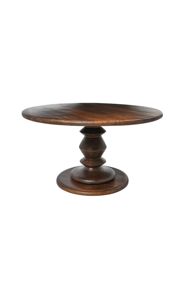 Storied Home Pedestal Coffee Table, Main, color, Brown