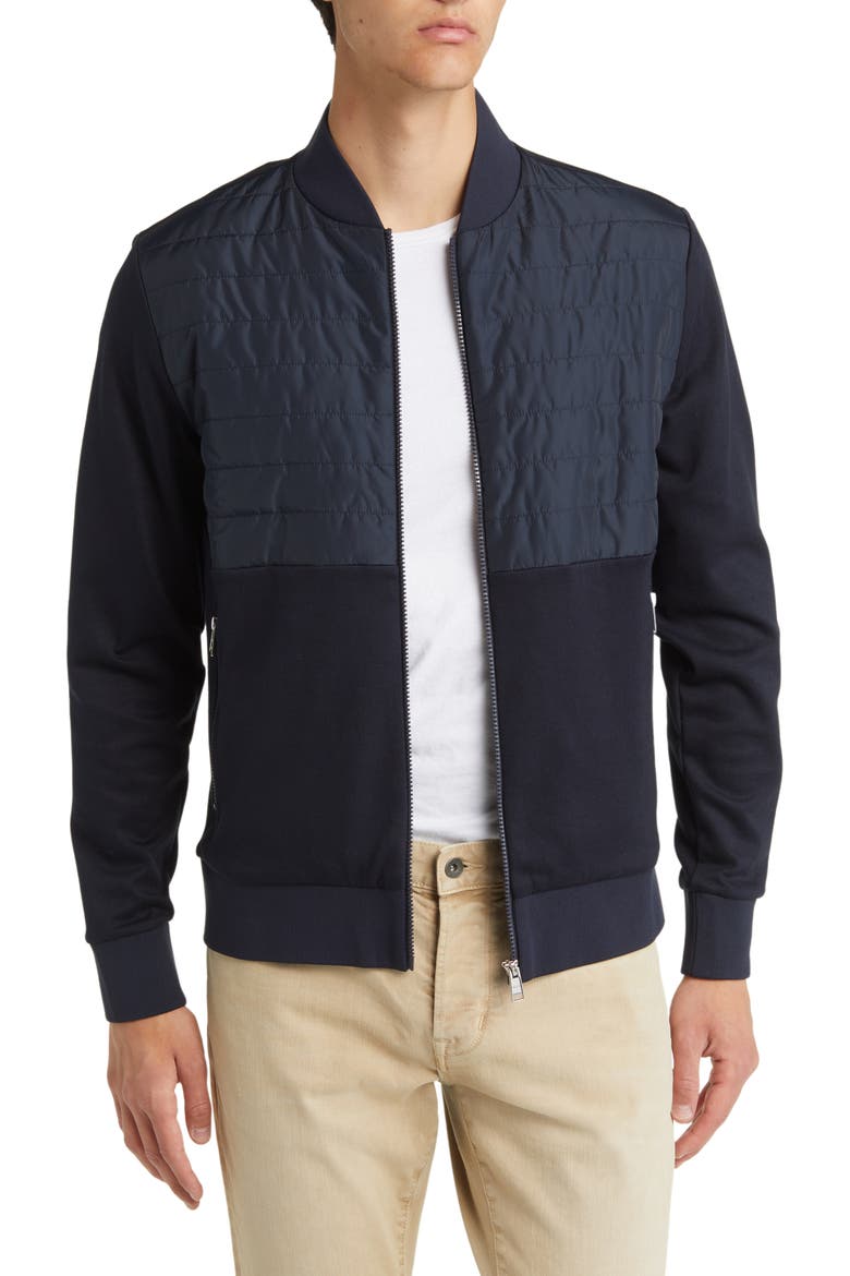 Skiles Quilted Bomber Jacket, Main, color, DARK BLUE
