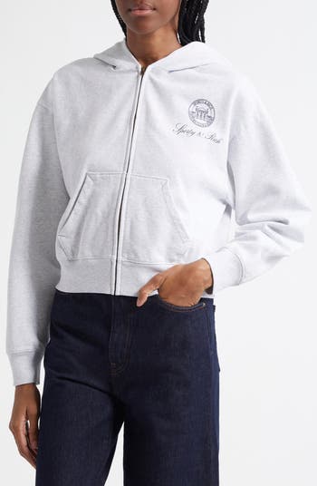 Vendome Zip-Up Cotton Graphic Hoodie